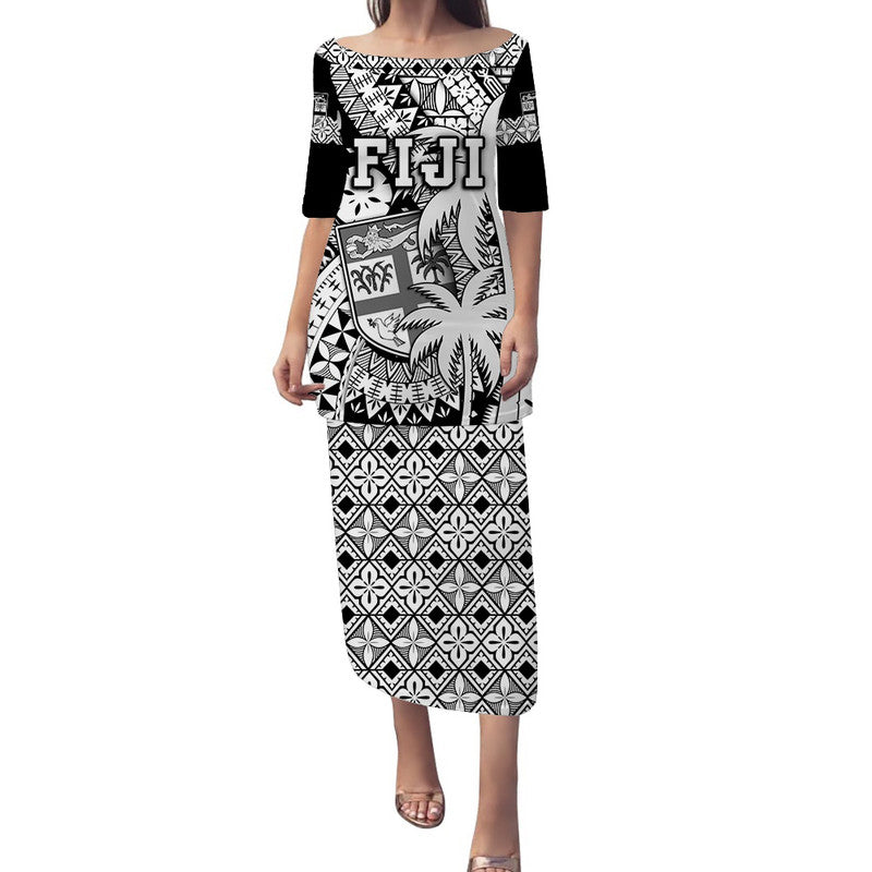 fiji-coat-of-arms-puletasi-dress-masi-tapa-mixed-palm-tree-no1-black-version