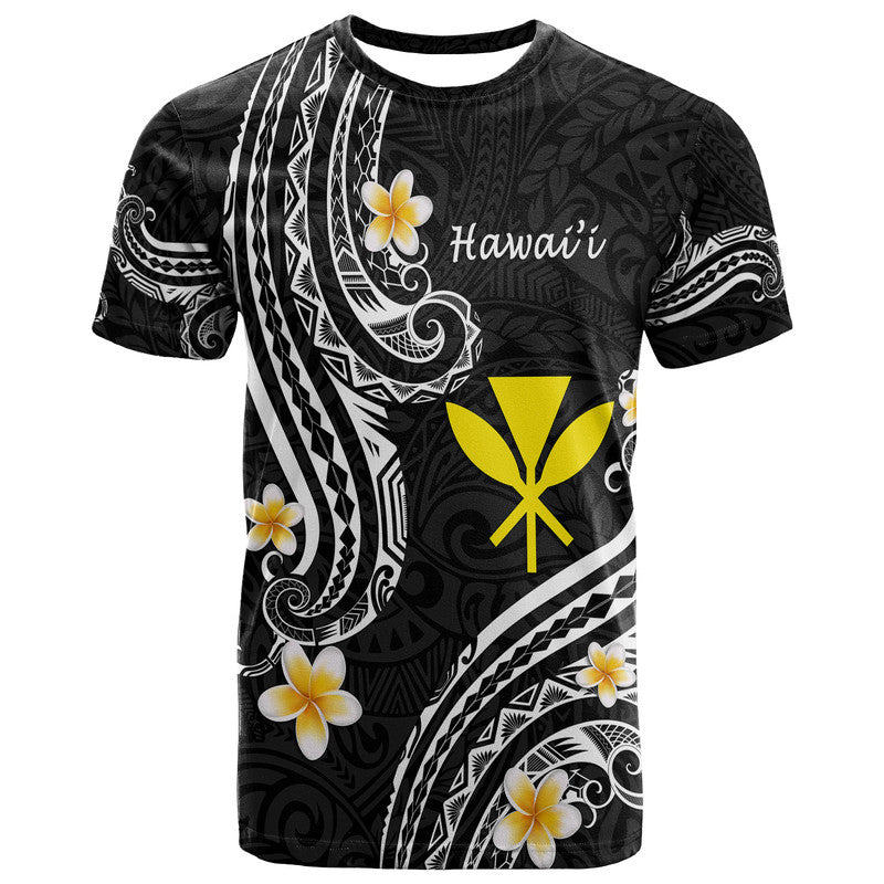 Custom Hawaii T Shirt Black Polynesian Line Style - Wonder Print Shop