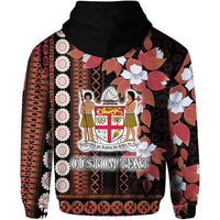 Custom Personalised Fiji Hoodie Tagimoucia Mixed Black Tapa Style - Wonder Print Shop