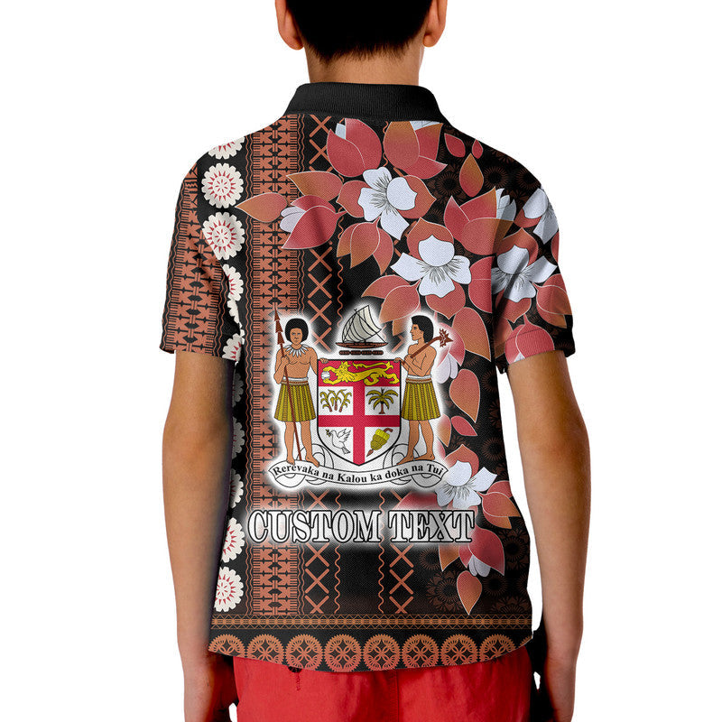 Custom Fiji Polo Shirt Tagimoucia Mixed Black Tapa Style - Wonder Print Shop