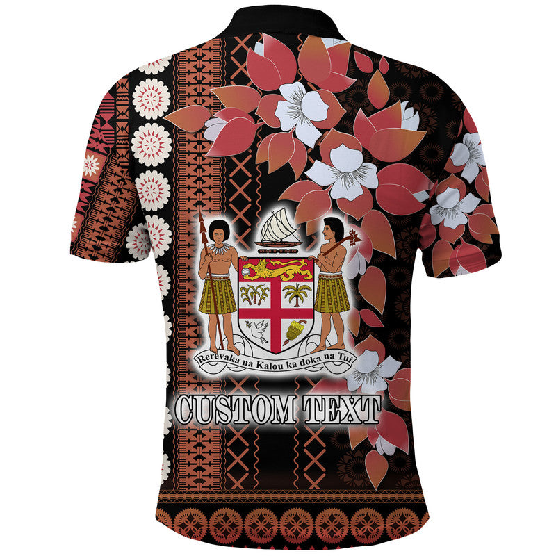 Custom Fiji Polo Shirt Tagimoucia Mixed Black Tapa Style - Wonder Print Shop