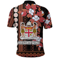 Custom Fiji Polo Shirt Tagimoucia Mixed Black Tapa Style - Wonder Print Shop