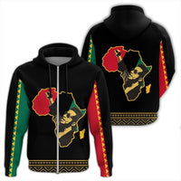 African Hoodie FRed Hampton Black History Month Zip Hoodie - Wonder Print Shop