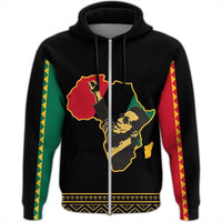 African Hoodie FRed Hampton Black History Month Zip Hoodie - Wonder Print Shop