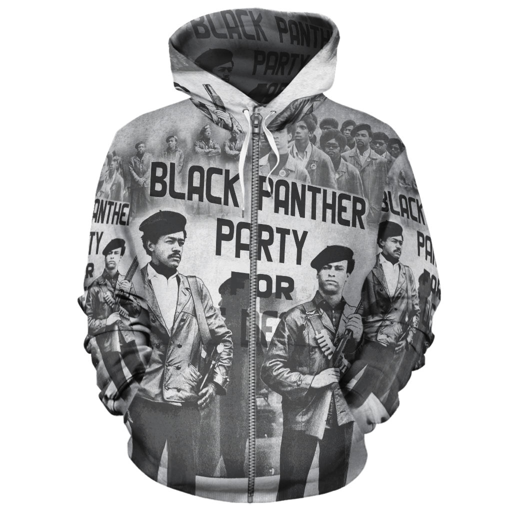 African Hoodie Black Panther Party Zip Hoodie - Wonder Print Shop