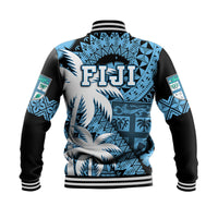 Fiji Coat Of Arms Baseball Jacket Masi Tapa Mixed Palm Tree No1 Blue Version LT9 - Wonder Print Shop
