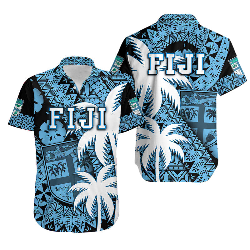 fiji-coat-of-arms-hawaiian-shirt-masi-tapa-mixed-palm-tree-no1-blue-version