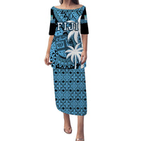 fiji-coat-of-arms-puletasi-dress-masi-tapa-mixed-palm-tree-no1-blue-version