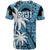 Fiji Coat Of Arms T Shirt Masi Tapa Mixed Palm Tree No1 Blue Version - Wonder Print Shop