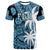 Custom Fiji Coat Of Arms T Shirt Masi Tapa Mixed Palm Tree No1 Blue Version - Wonder Print Shop