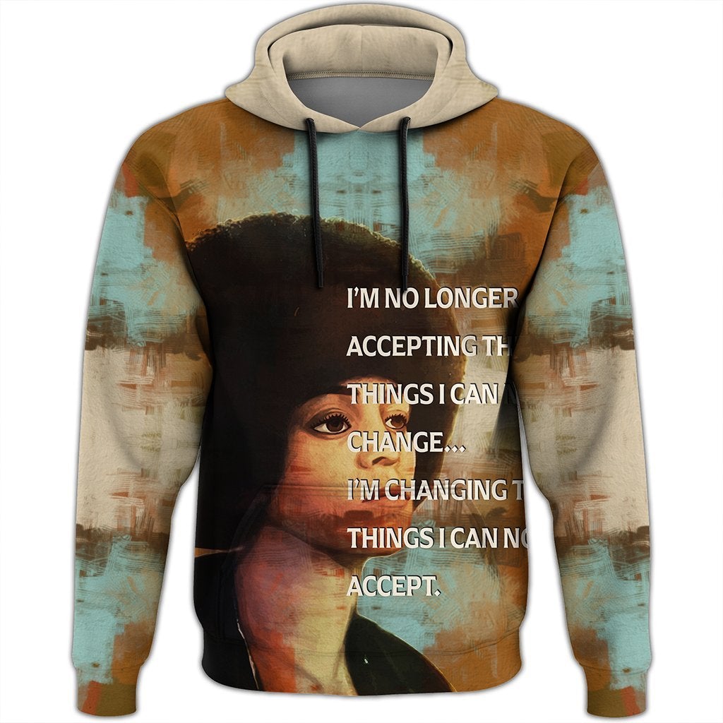 African Hoodie Angela Davis Quote Paint Mix Hoodie - Wonder Print Shop