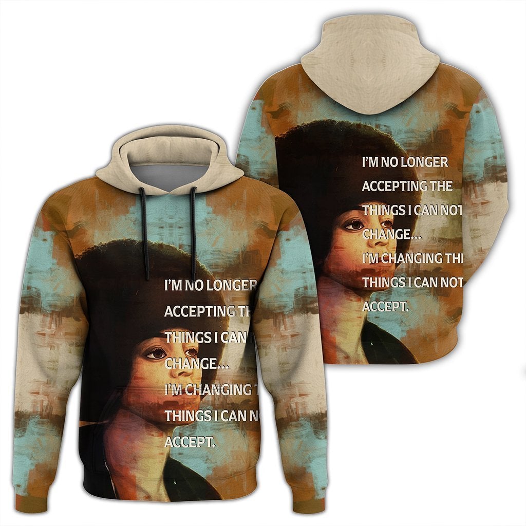African Hoodie Angela Davis Quote Paint Mix Hoodie - Wonder Print Shop