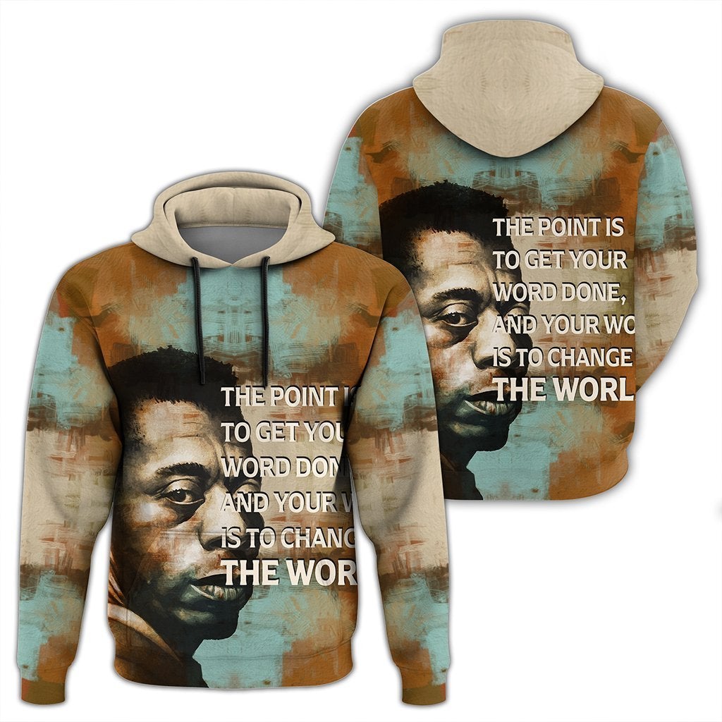 African Hoodie James Baldwin Quote Paint Mix Hoodie - Wonder Print Shop