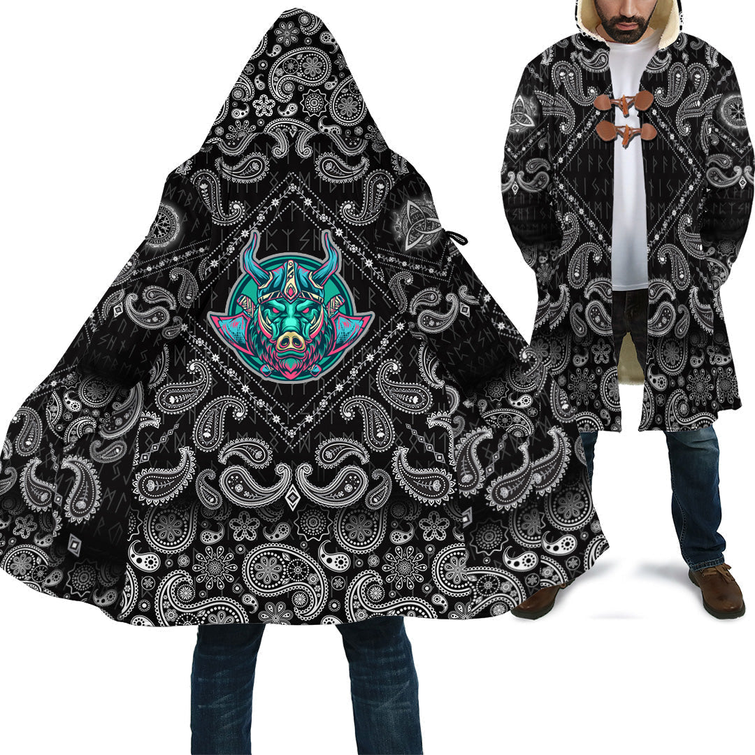 viking-cloak-boar-with-bandana-paisley-style