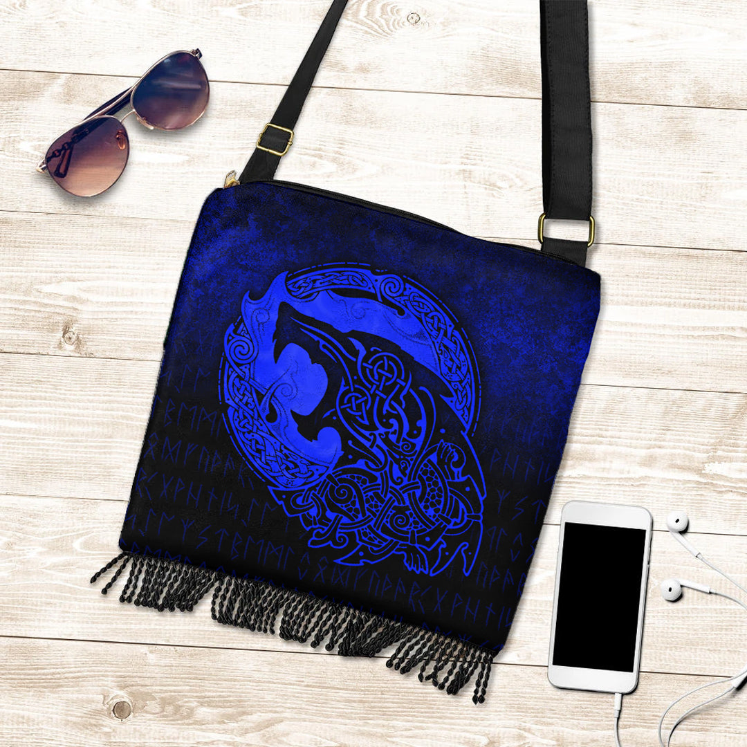 viking-crossbody-boho-handbag-fenrir-viking-3d-tattoo-blue-version-crossbody-boho-handbag