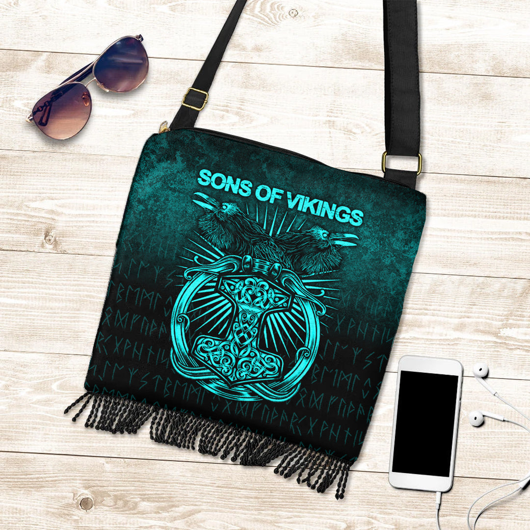 viking-crossbody-boho-handbag-vikings-ravens-mjolnir-cyan-version-crossbody-boho-handbag