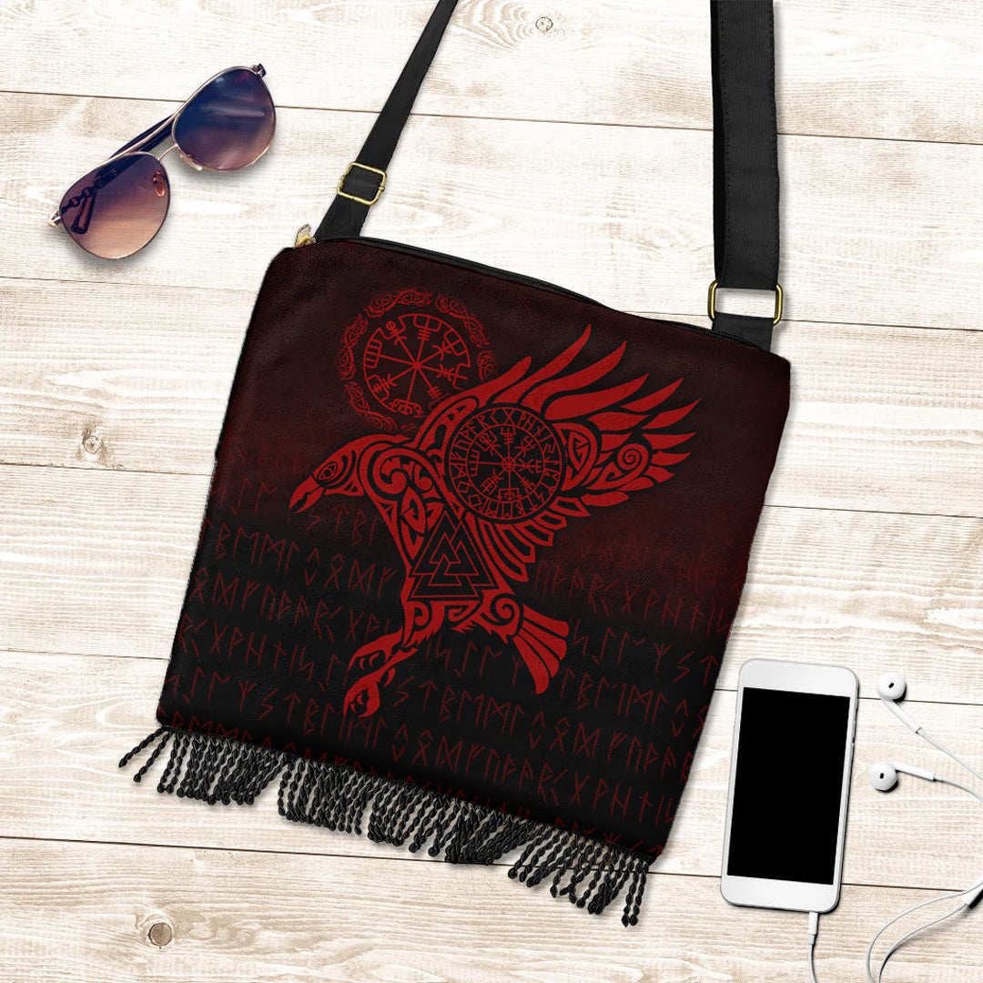 viking-crossbody-boho-handbag-raven-vegvisir-tattoo-red-version-crossbody-boho-handbag