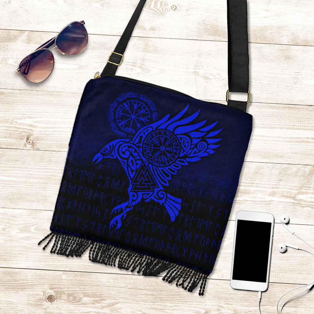viking-crossbody-boho-handbag-raven-vegvisir-tattoo-blue-version-crossbody-boho-handbag