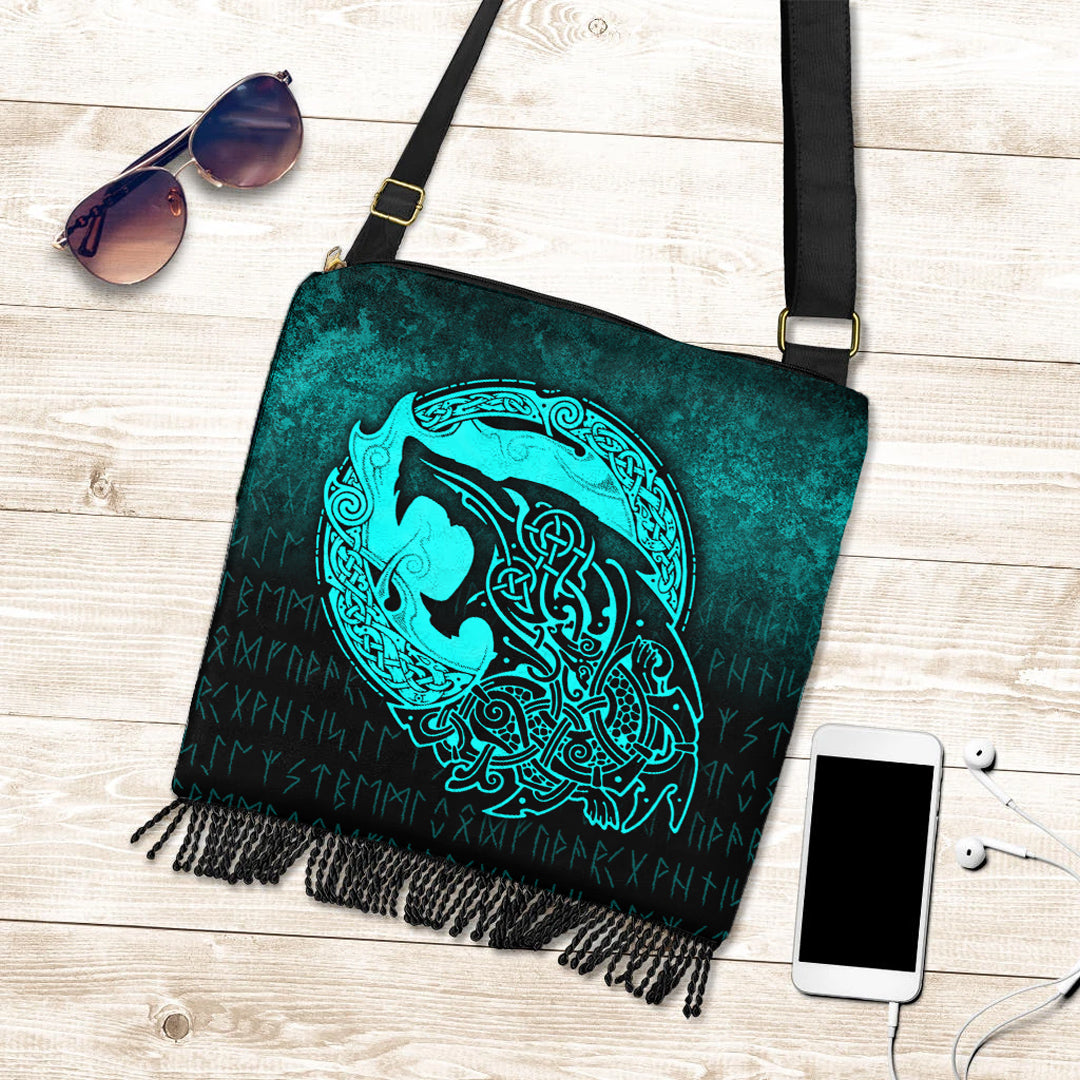 viking-crossbody-boho-handbag-fenrir-viking-3d-tattoo-cyan-version-crossbody-boho-handbag