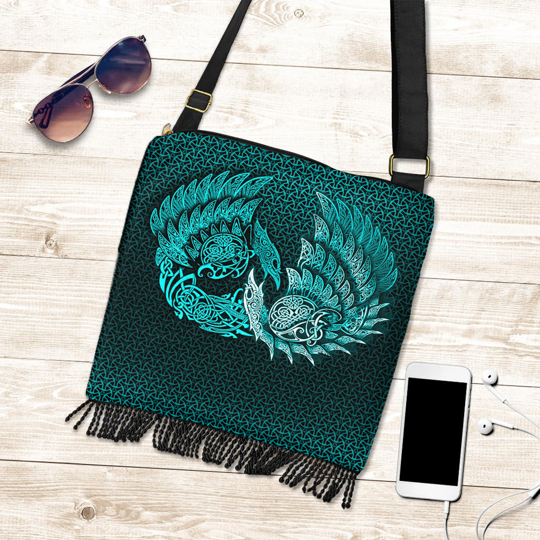 viking-crossbody-boho-handbag-ragnarok-huginn-muninn-cyan-version-crossbody-boho-handbag