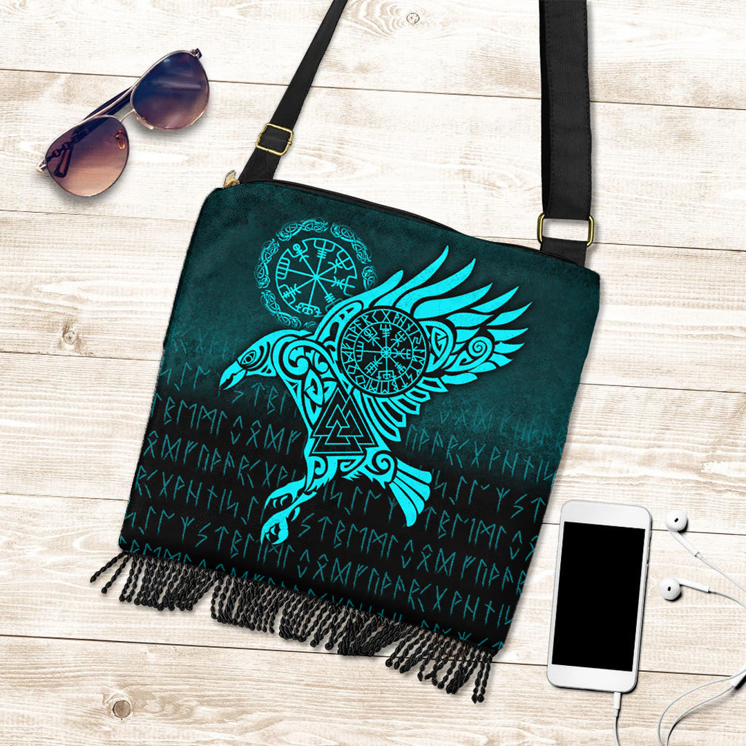 viking-crossbody-boho-handbag-raven-vegvisir-tattoo-cyan-version-crossbody-boho-handbag