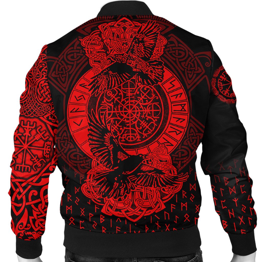 Viking Bomber Jacket Nordic Raven Tattoos RLT12 - Wonder Print Shop