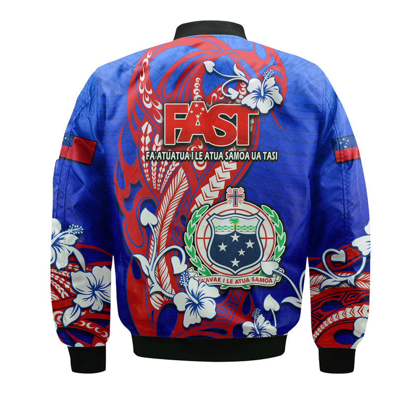 Special Samoa FAST Party Bomber Jacket Tribal Samoan Hibiscus Design LT9 - Wonder Print Shop