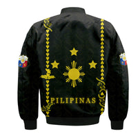 Philippines Bomber Jacket Pechera With Side Barong Patterns LT9 - Wonder Print Shop
