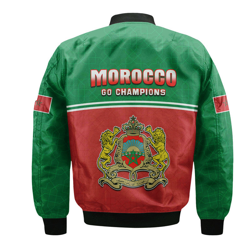 Morocco Football Geometric Halftone Pattern Bomber Jacket LT9 - Wonder Print Shop