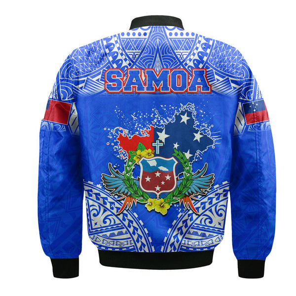 Samoa Bomber Jacket Seal Samoan Siapo Blue Design main image 1