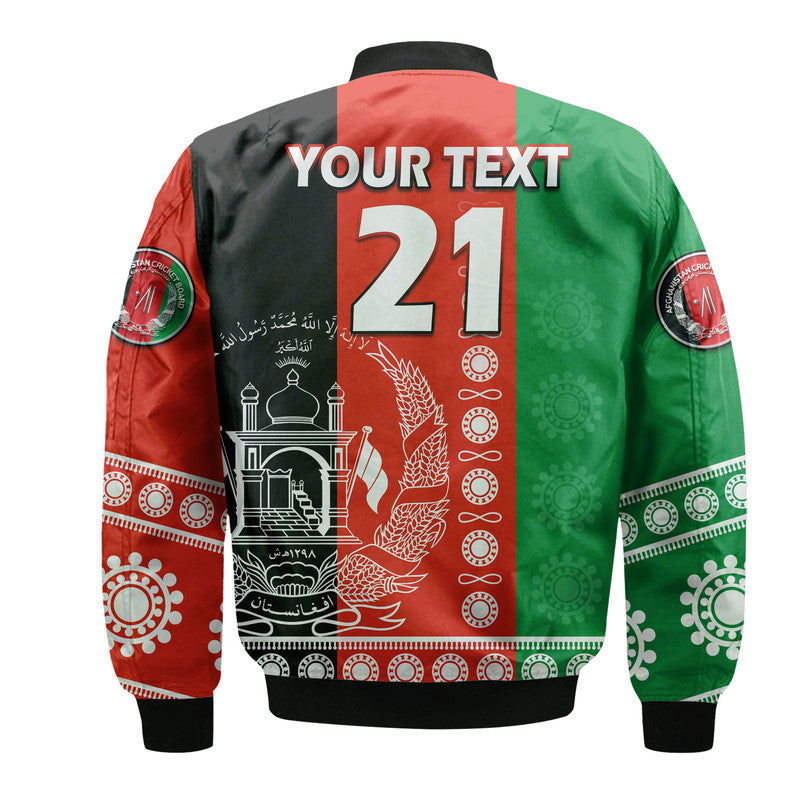 (Custom Text And Number) Afghanistan Men's Cricket Team Afghan Traditional Pattern Bomber Jacket LT9 - Wonder Print Shop