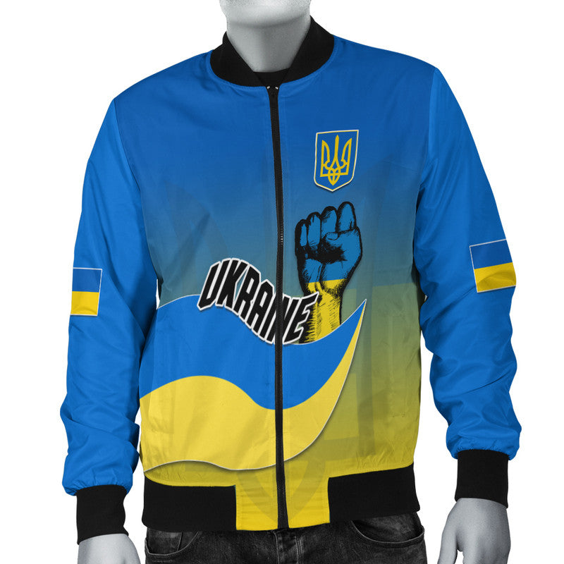 (Custom Personalised) Ukraine Bomber Jacket National Flag Style - Wonder Print Shop