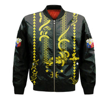 Philippines Bomber Jacket Pechera With Side Barong Patterns LT9 - Wonder Print Shop