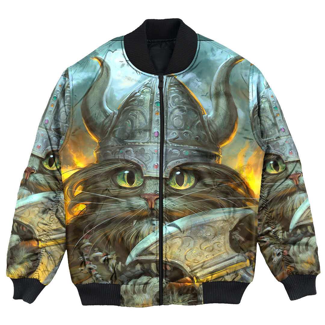 Viking Clothing Vikings Cat Warrior Bomber Jackets RLT12 - Wonder Print Shop