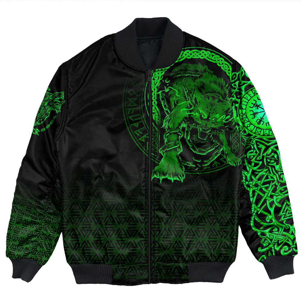 Viking Clothing Fenrir Norse 3D Green Bomber Jacket RLT12 - Wonder Print Shop