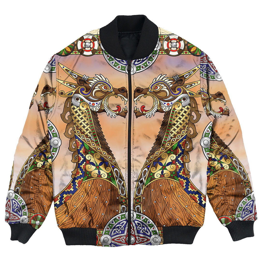 Viking Clothing Drakkar Viking Ship Bomber Jackets RLT12 - Wonder Print Shop