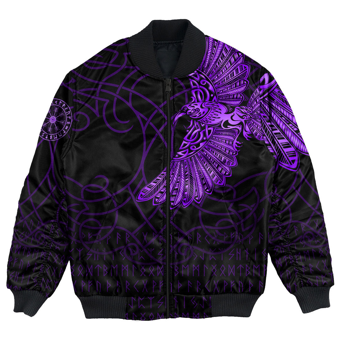 Viking Clothing Viking Odins Raven Tattoo Purple Version Bomber Jackets RLT12 - Wonder Print Shop