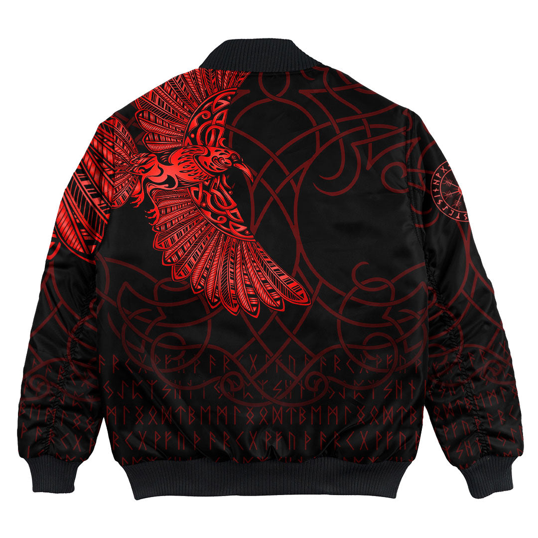 Viking Clothing Viking Odins Raven Tattoo Red Version Bomber Jackets RLT12 - Wonder Print Shop