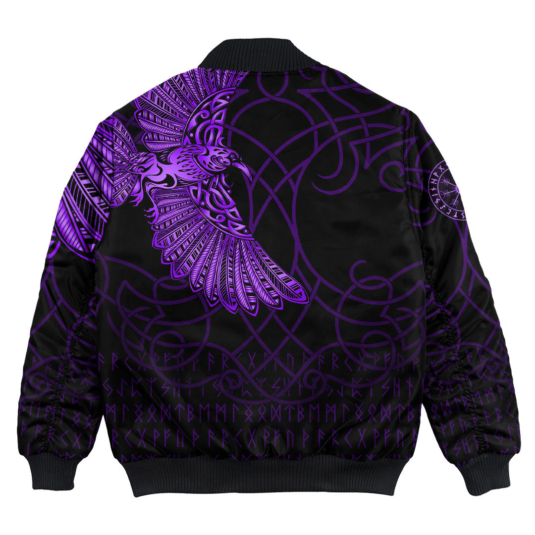 Viking Clothing Viking Odins Raven Tattoo Purple Version Bomber Jackets RLT12 - Wonder Print Shop
