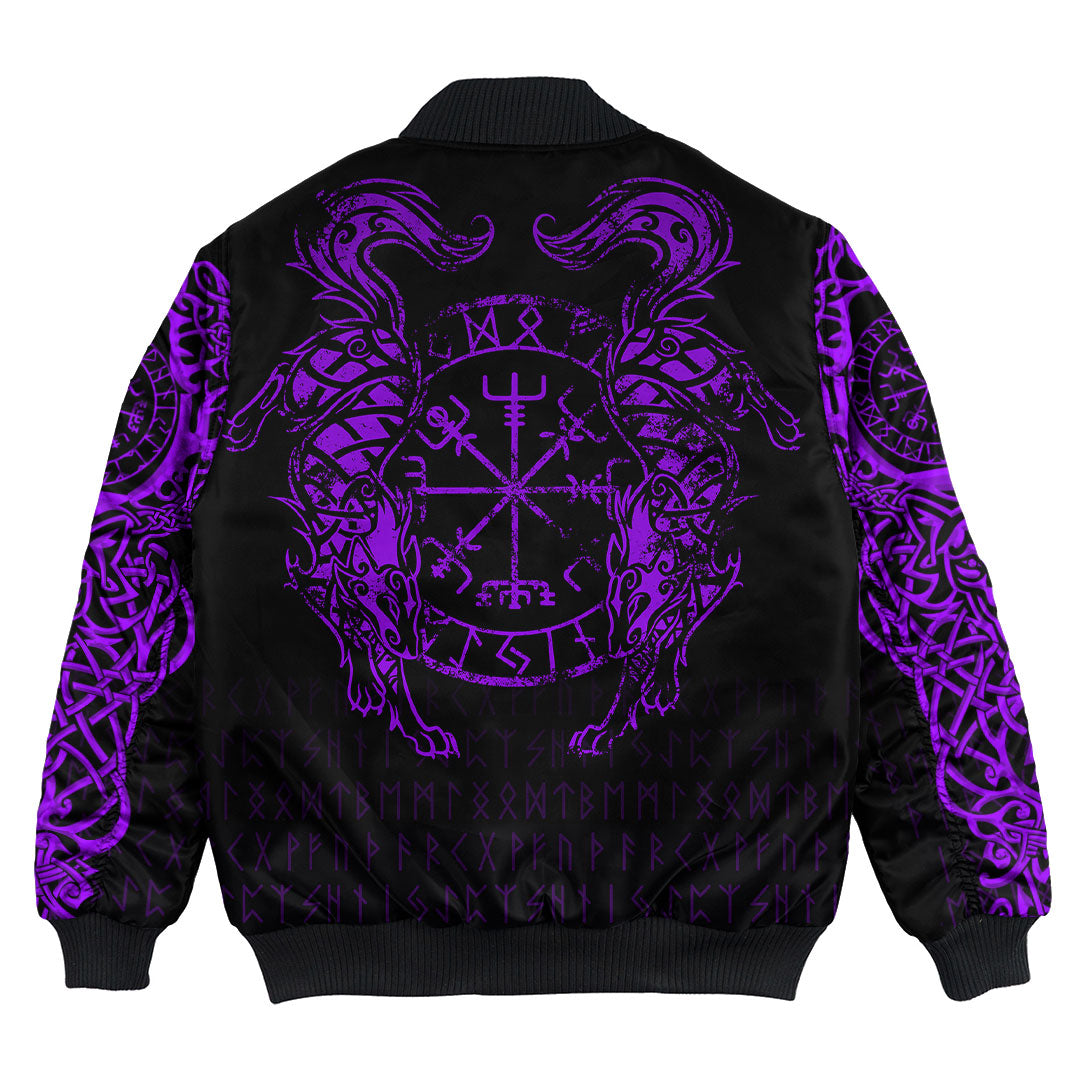 Viking Clothing Viking Compass Vegvisir Tattoo Purple Version Bomber Jackets RLT12 - Wonder Print Shop