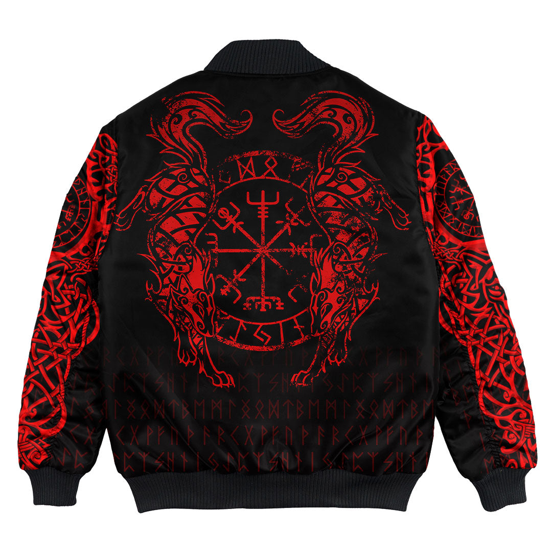 Viking Clothing Viking Compass Vegvisir Tattoo Red Version Bomber Jackets RLT12 - Wonder Print Shop