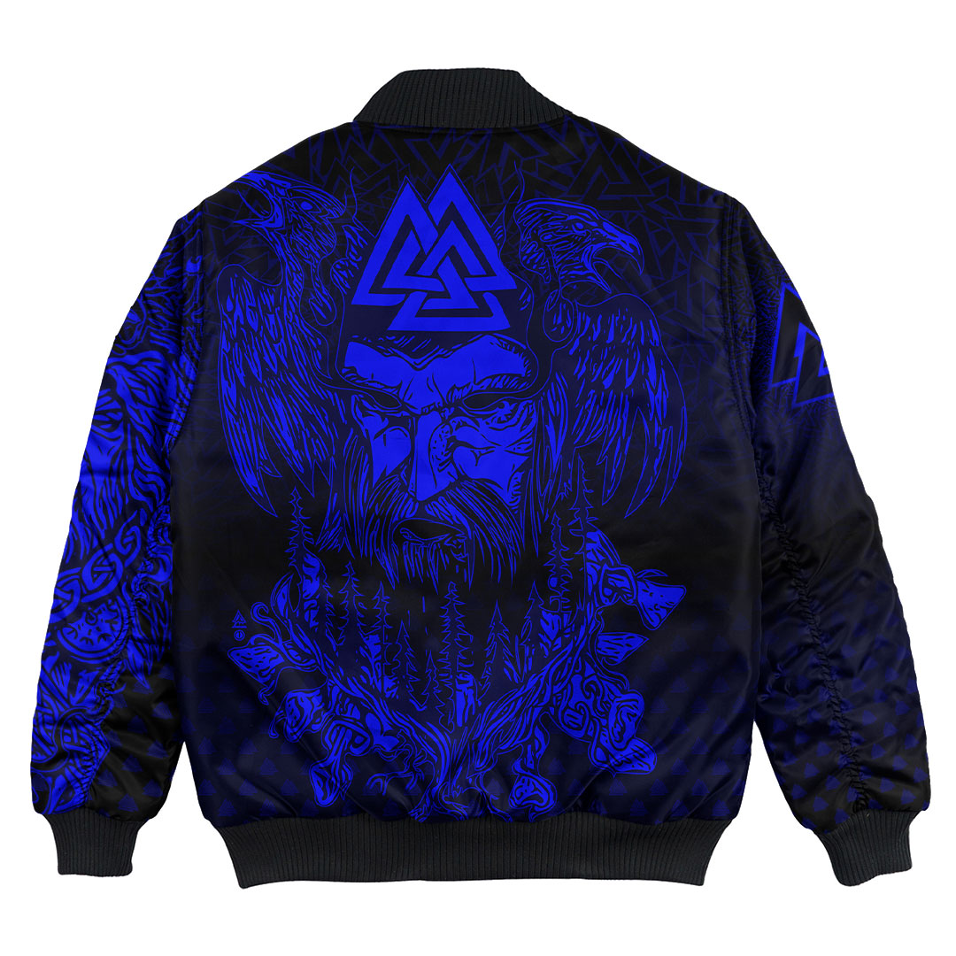 Viking Clothing Viking Odin Raven Tattoo Style Blue Version Bomber Jackets RLT12 - Wonder Print Shop