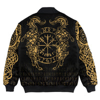 Viking Clothing Viking Compass Vegvisir Tattoo Gold Version Bomber Jackets RLT12 - Wonder Print Shop
