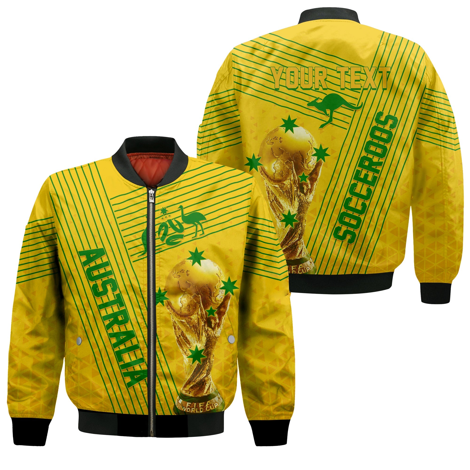 Personalised Australia Soccer WC 2022 Bomber Jacket Socceroos Sporty Style LT7 - Wonder Print Shop