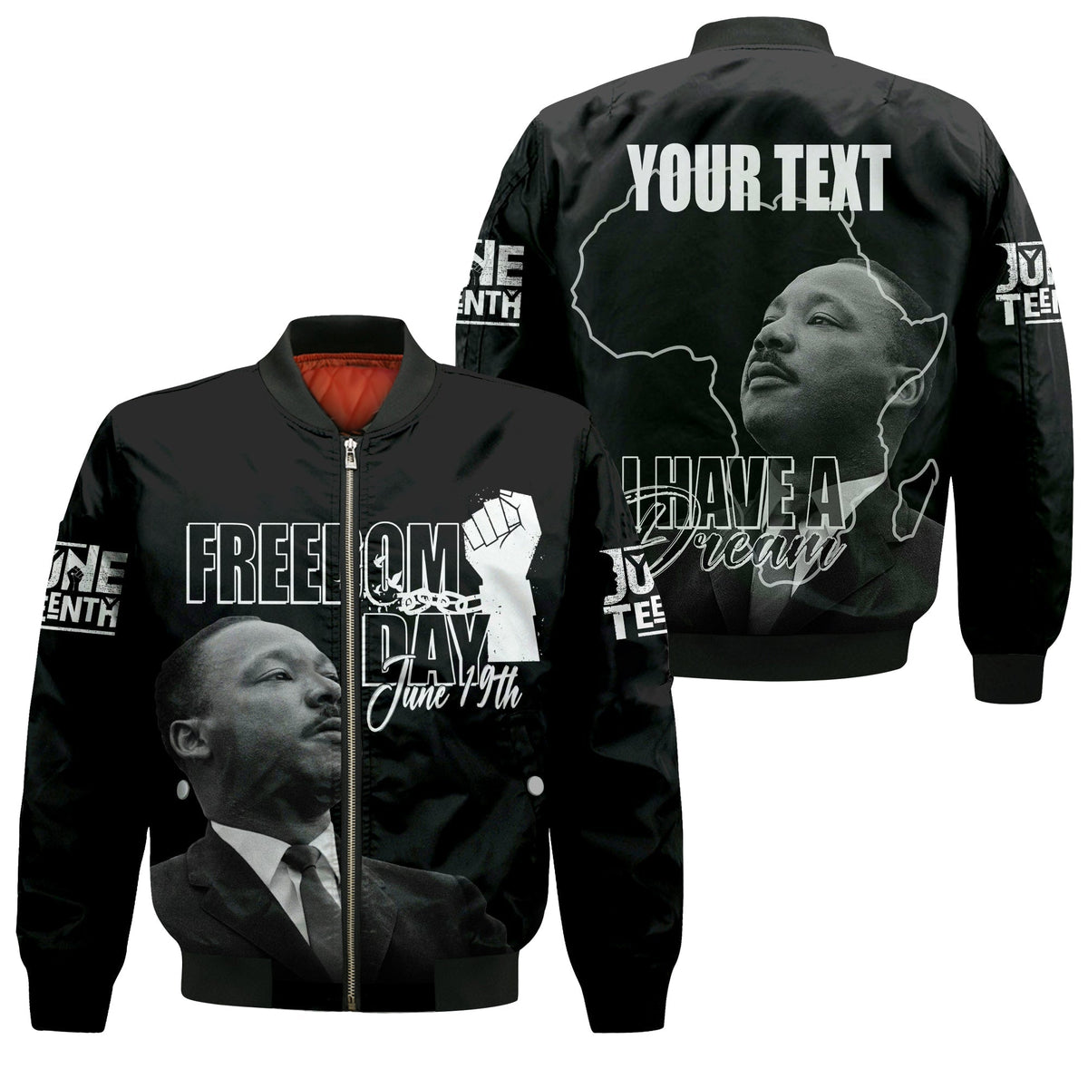 Juneteenth MLK Personalised Bomber Jacket Freedom Day LT7 - Wonder Print Shop
