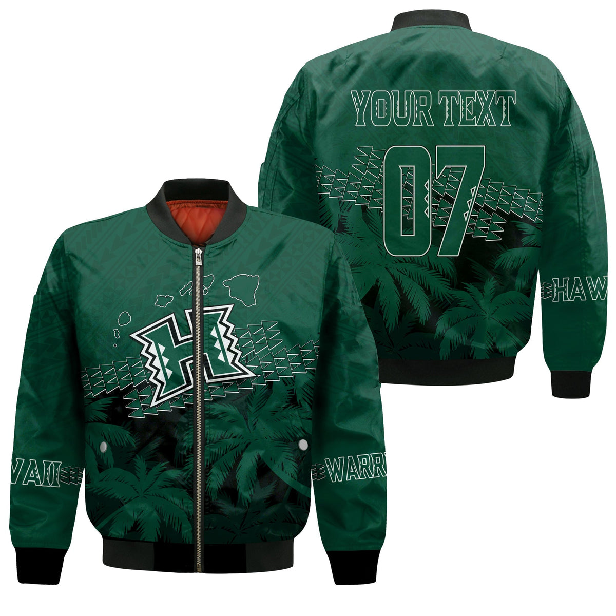 Personalised Hawaii Rainbow Warriors Bomber Jacket Laau Pama LT7 - Wonder Print Shop