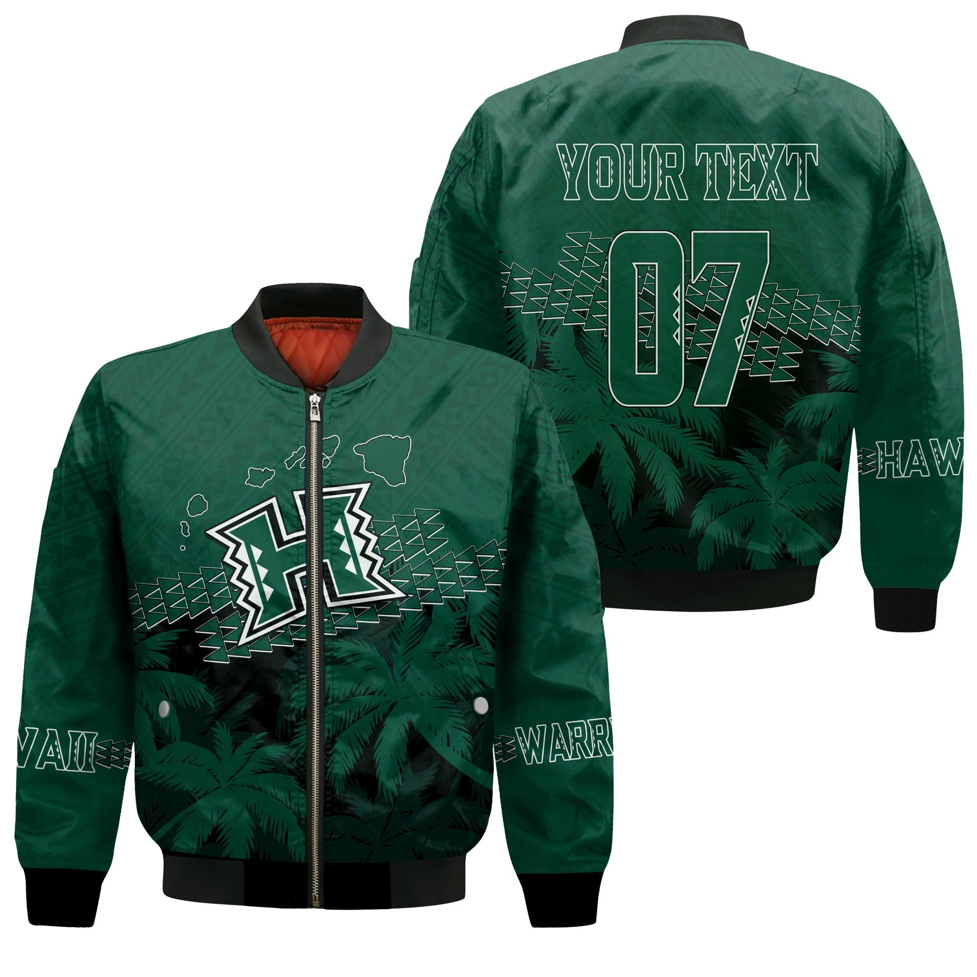 Personalised Hawaii Rainbow Warriors Bomber Jacket Laau Pama LT7 - Wonder Print Shop