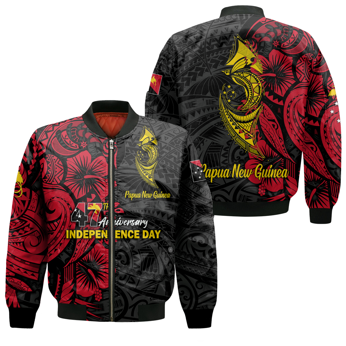 Papua New Guinea 47th Independence Day Bird Of Paradise Bomber Jacket LT2 - Wonder Print Shop