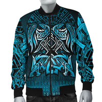 Viking Bomber Jacket Othala and Raven Blue RLT12 - Wonder Print Shop