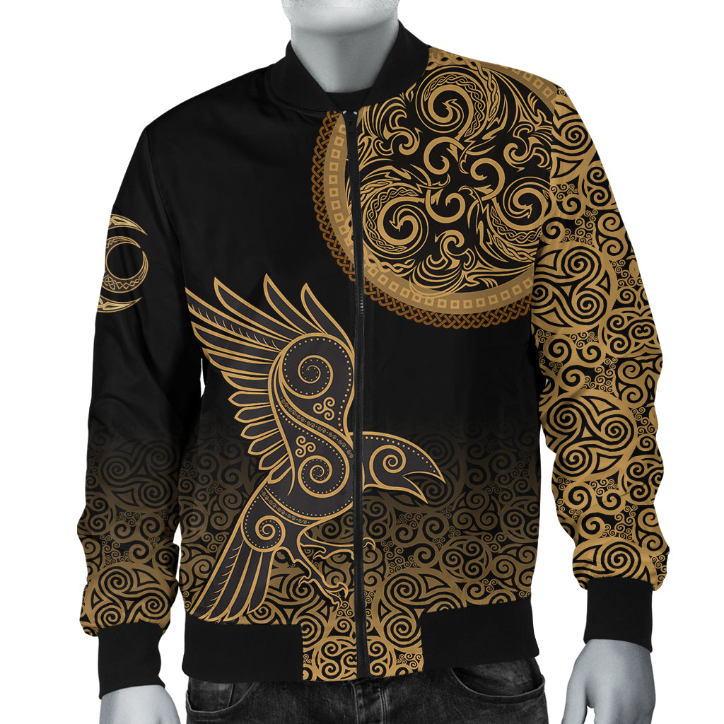 Viking Bomber Jacket Triskele Raven Celtic RLT12 - Wonder Print Shop